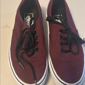 Vans Burgundy Canvas Sneakers